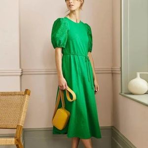 Boden Broderie Mix Jersey Midi Dress